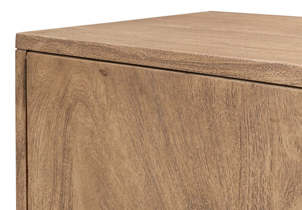 Sarreid Augustus 2 Door Cabinet - Stylish Flaky Pine Finish With Acacia & Iron In Antique Nickel Design Tan  53435