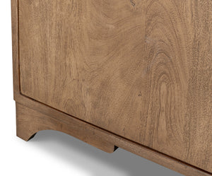 Sarreid Augustus 2 Door Cabinet - Stylish Flaky Pine Finish With Acacia & Iron In Antique Nickel Design Tan  53435