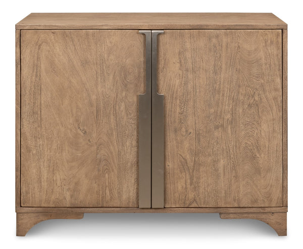 Sarreid Augustus 2 Door Cabinet - Stylish Flaky Pine Finish With Acacia & Iron In Antique Nickel Design Tan  53435