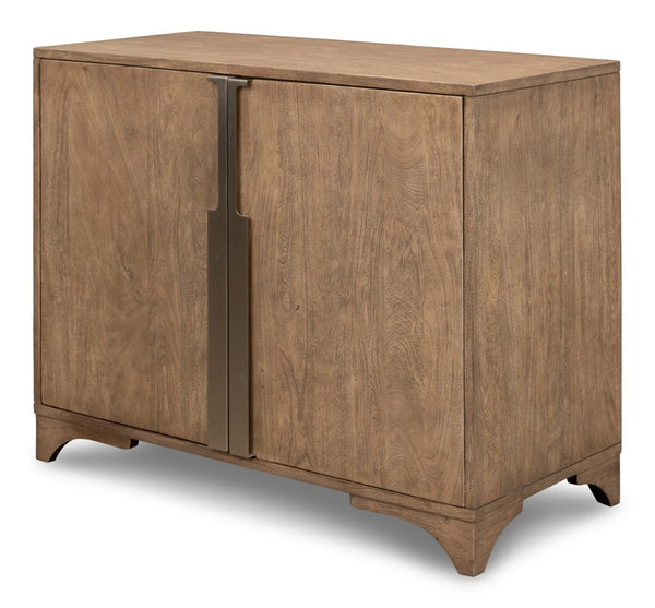 Sarreid Augustus 2 Door Cabinet - Stylish Flaky Pine Finish With Acacia & Iron In Antique Nickel Design Tan  53435