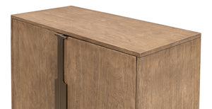 Sarreid Augustus 2 Door Cabinet - Stylish Flaky Pine Finish With Acacia & Iron In Antique Nickel Design Tan  53435