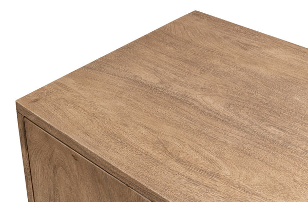 Sarreid Augustus 2 Door Cabinet - Stylish Flaky Pine Finish With Acacia & Iron In Antique Nickel Design Tan  53435