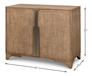 Sarreid Augustus 2 Door Cabinet - Stylish Flaky Pine Finish With Acacia & Iron In Antique Nickel Design Tan  53435