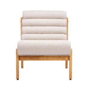 English Elm Fluffy Shearling Accent Chair Plush Tiered Back Solid Wood Frame Cozy Reading Nook Beige+Natural N767P366257E