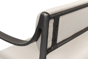 Sarreid Eliana Bench - Stylish Napa Off White Leather With Durable Gunmetal Finish Iron Frame For Elegance White  53436