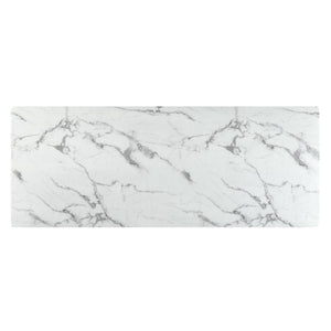 HomeRoots 90" White Marble & Gold Metal Dining Table - Modern Elegance for 10, Perfect for Any Occasion 534372