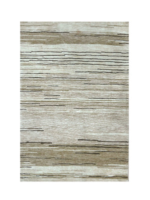 Homeroots 5' X 8' Beige And Brown Abstract Power Loom Distressed Non Skid Area Rug  Polyester 534391