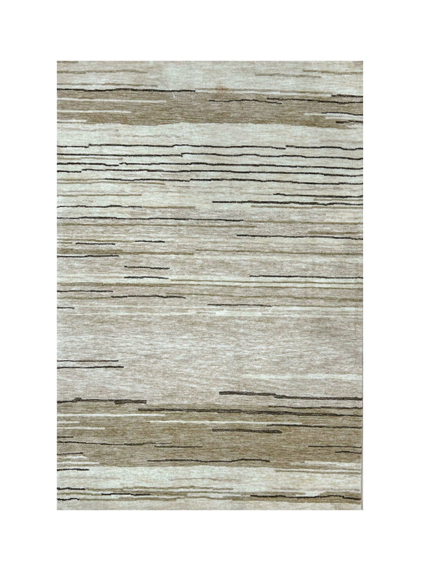 Homeroots 5' X 8' Beige And Brown Abstract Power Loom Distressed Non Skid Area Rug  Polyester 534391