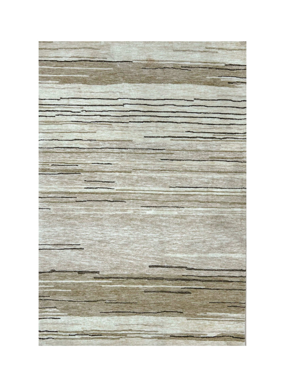 Homeroots 7' X 10' Beige And Brown Abstract Power Loom Distressed Non Skid Area Rug  Polyester 534392