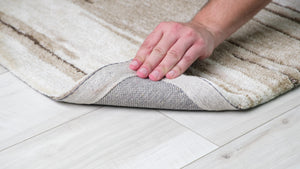 Homeroots 8' X 11' Beige And Brown Abstract Power Loom Distressed Non Skid Area Rug  Polyester 534393