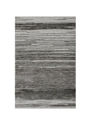 Homeroots 5' X 8' Gray And Black Abstract Power Loom Distressed Non Skid Area Rug  Polyester 534394