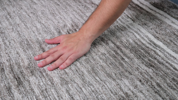 Homeroots 5' X 8' Gray And Black Abstract Power Loom Distressed Non Skid Area Rug  Polyester 534394