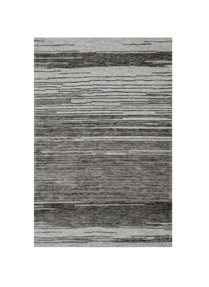 HomeRoots 5' Abstract Gray and Black Power Loomed Non-Skid Area Rug - Contemporary, Durable, Stain-Resistant Design 7' X 10' 534395