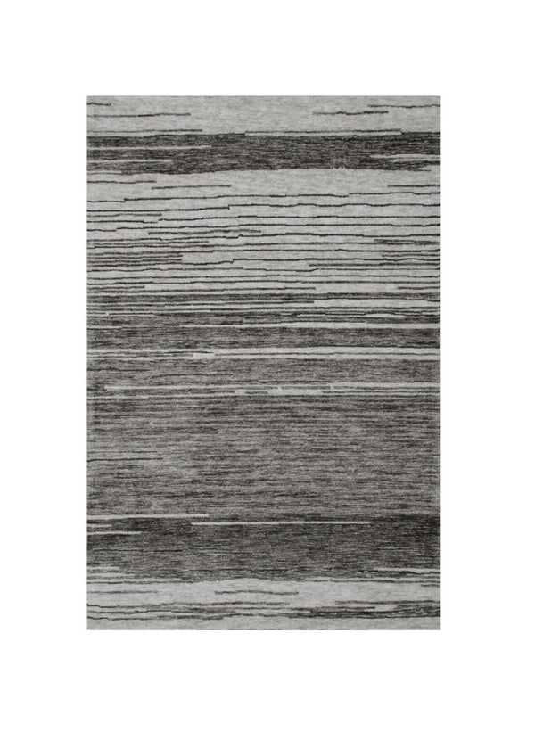 HomeRoots 5' Abstract Gray and Black Power Loomed Non-Skid Area Rug - Contemporary, Durable, Stain-Resistant Design 7' X 10' 534395