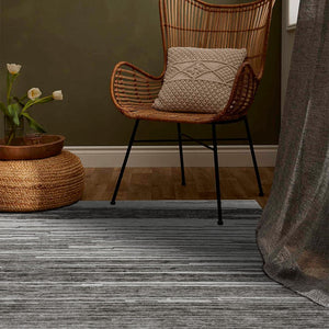 HomeRoots 5' Abstract Gray and Black Power Loomed Non-Skid Area Rug - Contemporary, Durable, Stain-Resistant Design 7' X 10' 534395