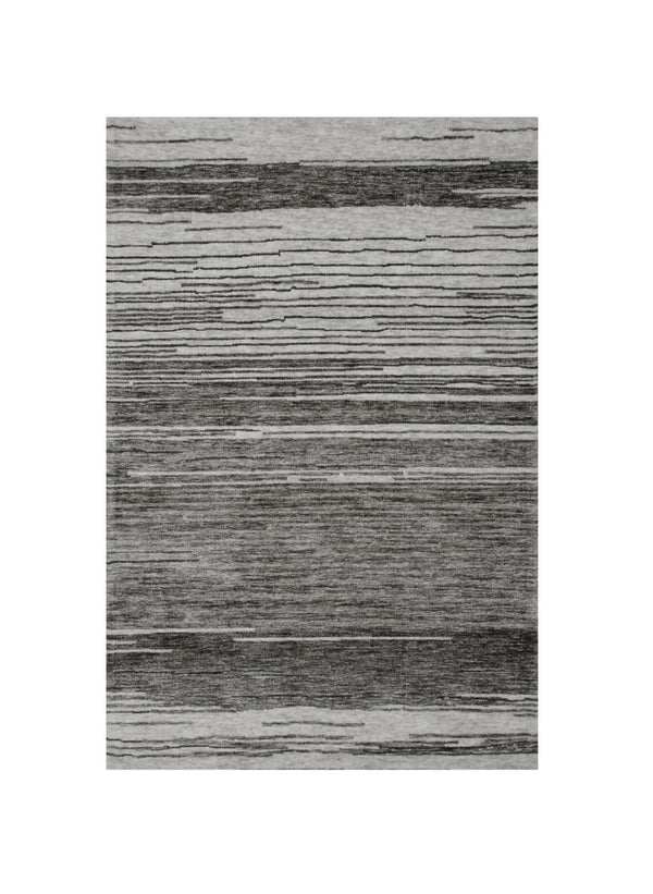 Homeroots 8' X 11' Gray And Black Abstract Power Loom Distressed Non Skid Area Rug  Polyester 534396