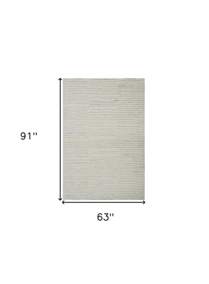 Homeroots 5' X 8' Beige And Gray Abstract Power Loom Distressed Non Skid Area Rug  Polyester 534397