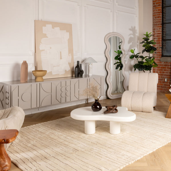 Homeroots 5' X 8' Beige And Gray Abstract Power Loom Distressed Non Skid Area Rug  Polyester 534397