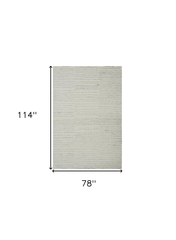 Homeroots 7' X 10' Beige And Gray Abstract Power Loom Distressed Non Skid Area Rug  Polyester 534398