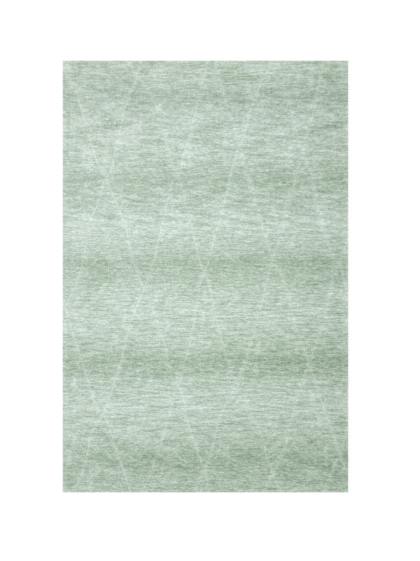 Homeroots 5' X 8' Green And Ivory Geometric Power Loom Distressed Non Skid Area Rug  Polyester 534400