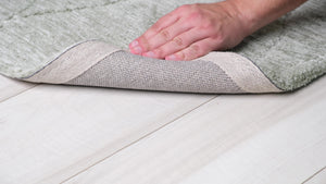 Homeroots 8' X 11' Green And Ivory Geometric Power Loom Distressed Non Skid Area Rug  Polyester 534402