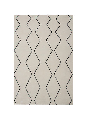 Homeroots 5' X 8' Beige And Black Geometric Power Loom Distressed Non Skid Area Rug  Polyester 534403