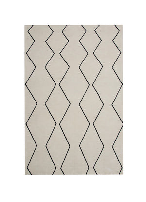 Homeroots 7' X 10' Beige And Black Geometric Power Loom Distressed Non Skid Area Rug  Polyester 534404