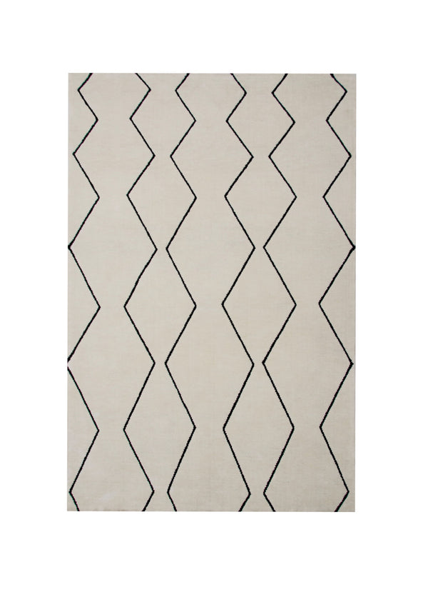 Homeroots 8' X 11' Beige And Black Geometric Power Loom Distressed Non Skid Area Rug  Polyester 534405