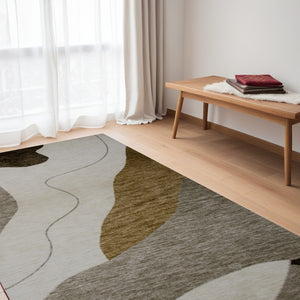 Homeroots 5' X 8' Beige And Brown Abstract Power Loom Distressed Area Rug  Polyester 534406