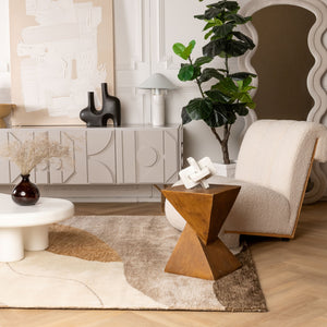 Homeroots 8' X 11' Beige And Brown Abstract Power Loom Distressed Non Skid Area Rug  Polyester 534408