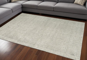 Homeroots 8' X 11' Beige And Black Checkered Power Loom Distressed Area Rug  Polyester 534411