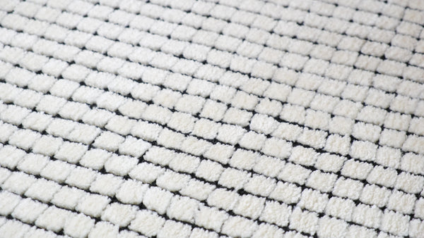 Homeroots 8' X 11' Beige And Black Checkered Power Loom Distressed Area Rug  Polyester 534411