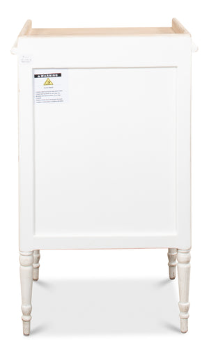 Sarreid Rose Side Table Left - Antique White Base With Natural Pine Top For Elegant Home Décor Solutions White  53441l