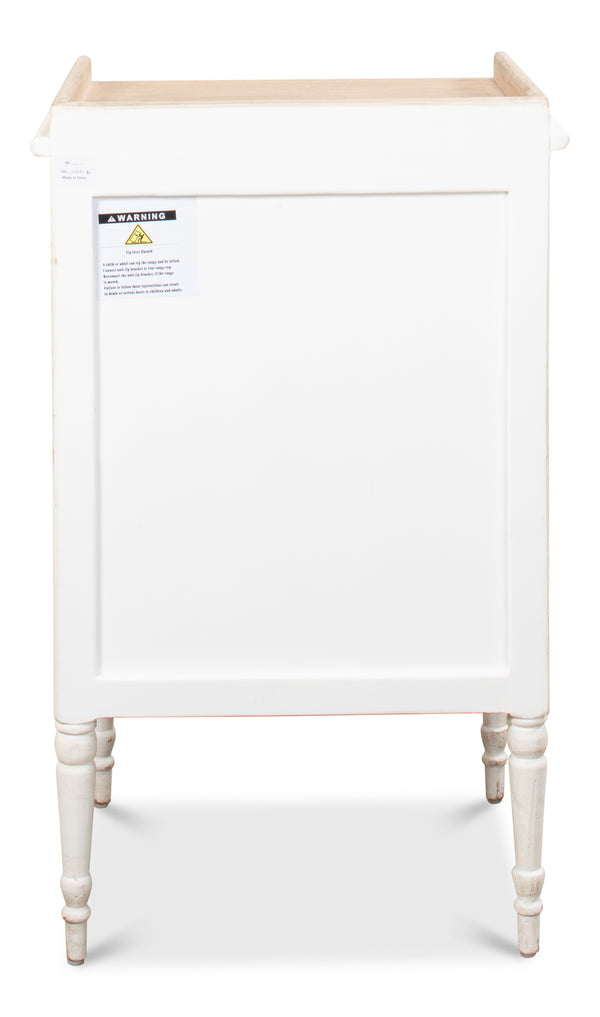 Sarreid Rose Side Table Left - Antique White Base With Natural Pine Top For Elegant Home Décor Solutions White  53441l