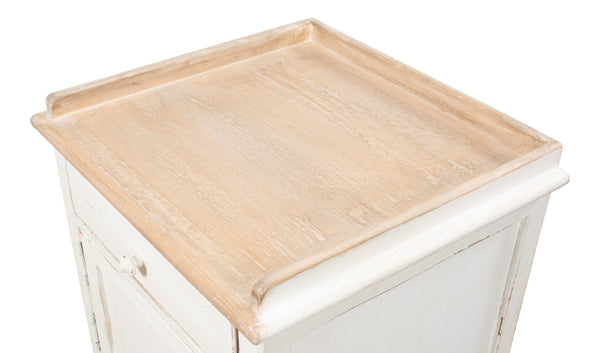 Sarreid Rose Side Table Left - Antique White Base With Natural Pine Top For Elegant Home Décor Solutions White  53441l