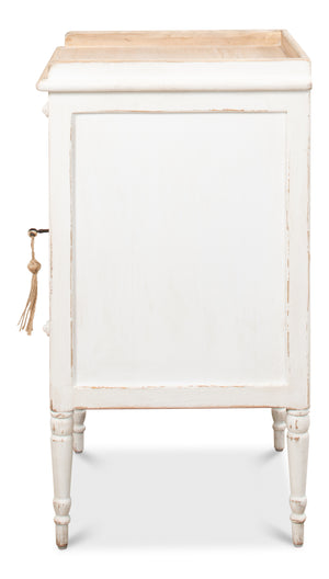 Sarreid Rose Side Table Left - Antique White Base With Natural Pine Top For Elegant Home Décor Solutions White  53441l