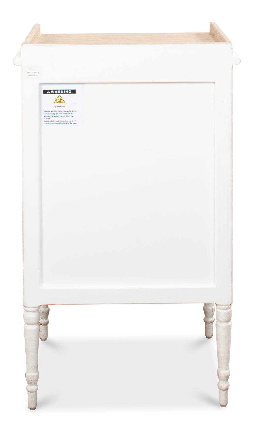 Sarreid Rose Side Table Right - Antique White Base With Natural Pine Top For Rustic Charm In Any Room White  53441r