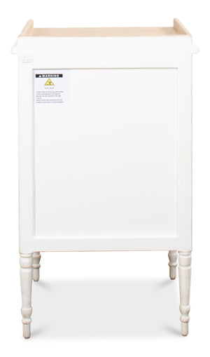 Sarreid Rose Side Table Right - Antique White Base With Natural Pine Top For Rustic Charm In Any Room White  53441r