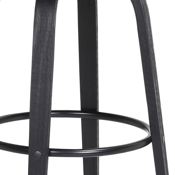 Homeroots 26" Light Gray And Black Fabric Swivel Low Back Counter Height Bar Chair   534434