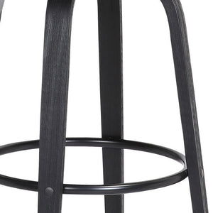 Homeroots 30" Light Gray And Black Fabric Swivel Low Back Bar Height Bar Chair   534439