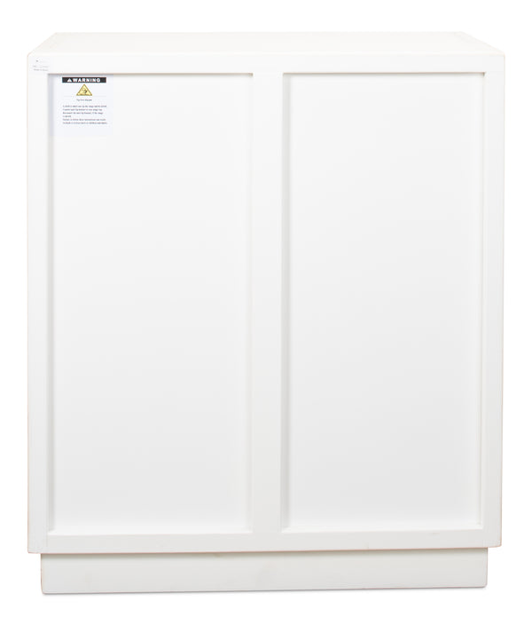 Sarreid Stefano Antique White Two Door Commode - Weathered Pine Wood Storage For Timeless Elegance White  53444