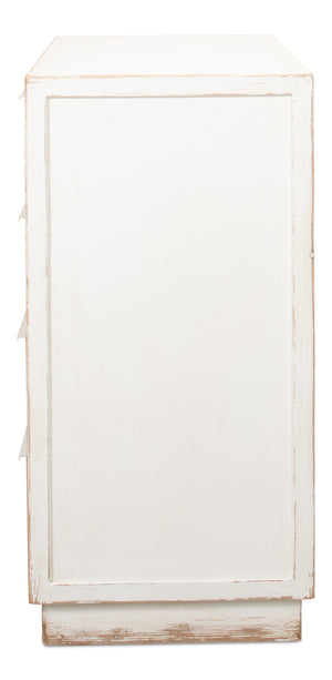 Sarreid Stefano Four Drawer Commode - Antique White Finish With Weathered Pine Drawers For Timeless Elegance White  53445