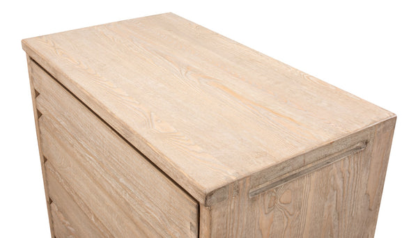 Sarreid Xander Five Drawer Commode - Elegant Natural Pine Wood Finish For Stylish And Functional Storage Tan  53446