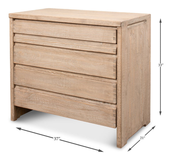 Sarreid Xander Five Drawer Commode - Elegant Natural Pine Wood Finish For Stylish And Functional Storage Tan  53446