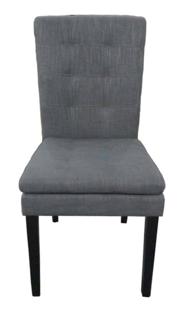 English Elm Badin Tufted Bonded Leather Dining Chairs Rubberwood Frame Set of 2 Contemporary 53447.00CCL