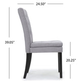 Christopher Knight Home® - Noble House - Badin Light Grey Fabric Dining Chair (Set of 2)