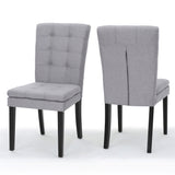 Christopher Knight Home® - Noble House - Badin Light Grey Fabric Dining Chair (Set of 2)