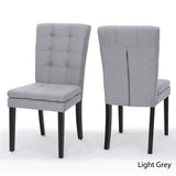 Christopher Knight Home® - Noble House - Badin Light Grey Fabric Dining Chair (Set of 2)