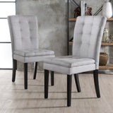 Christopher Knight Home® - Noble House - Badin Light Grey Fabric Dining Chair (Set of 2)