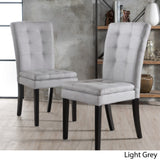 Christopher Knight Home® - Noble House - Badin Light Grey Fabric Dining Chair (Set of 2)